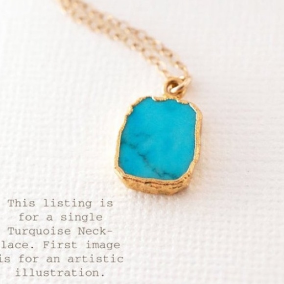 ✨Last 1! ✨14k Gold Turquoise Pendant Dainty Chain Necklace - Picture 11 of 16